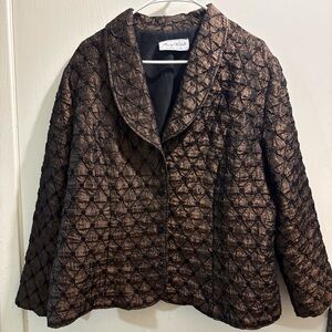 Vtg Stacey Michelle Montreal Canada Chic Brown Textured Blazer